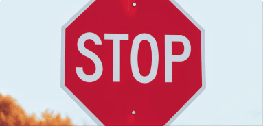 Interruptive alerts stop sign